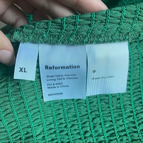 Reformation Chantilly Green Mini Dress Or Midi Skirt Size XL NWT - Picture 6 of 8